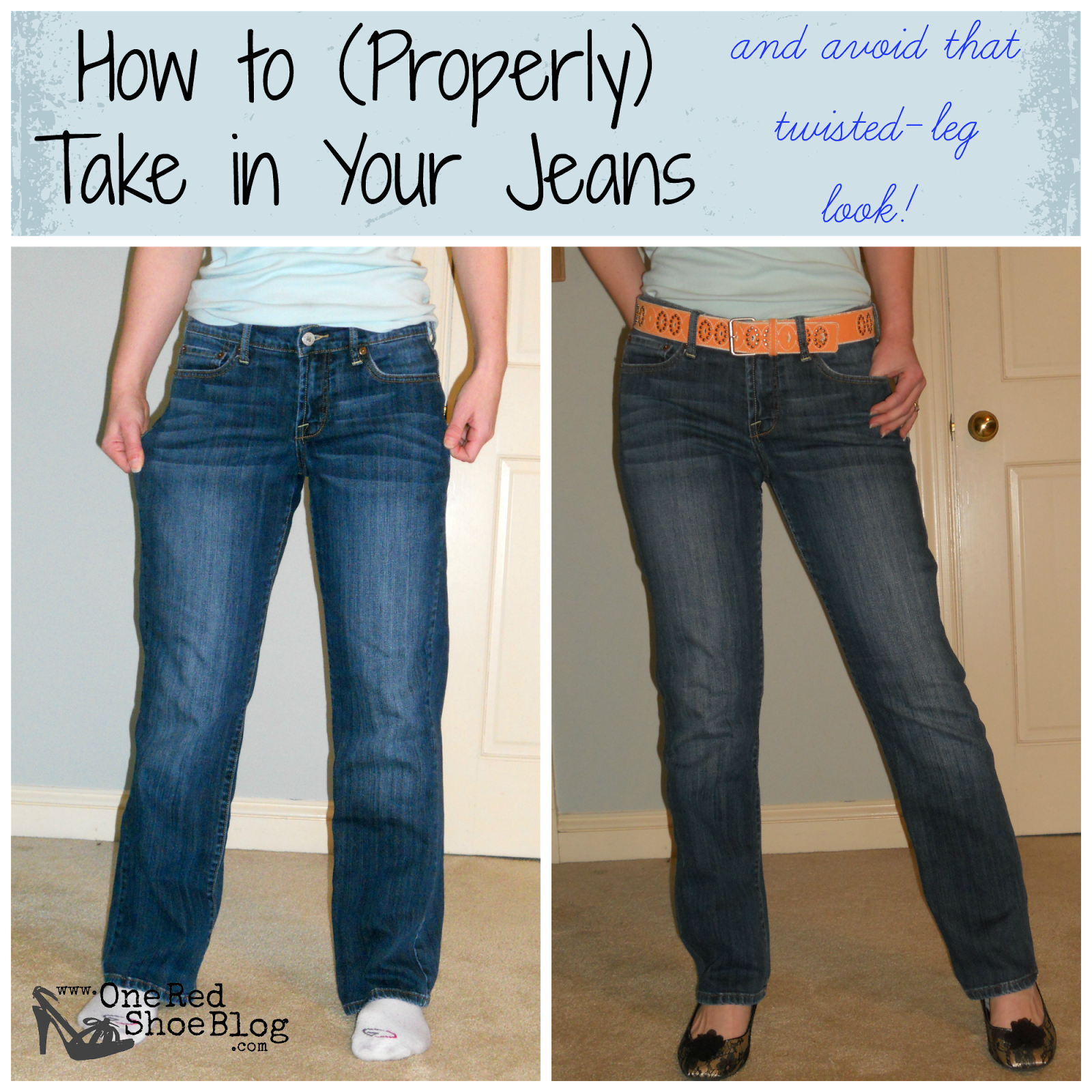 One Red Shoe: Tutorial: How to Resize Your Jeans to Make them Skinnier